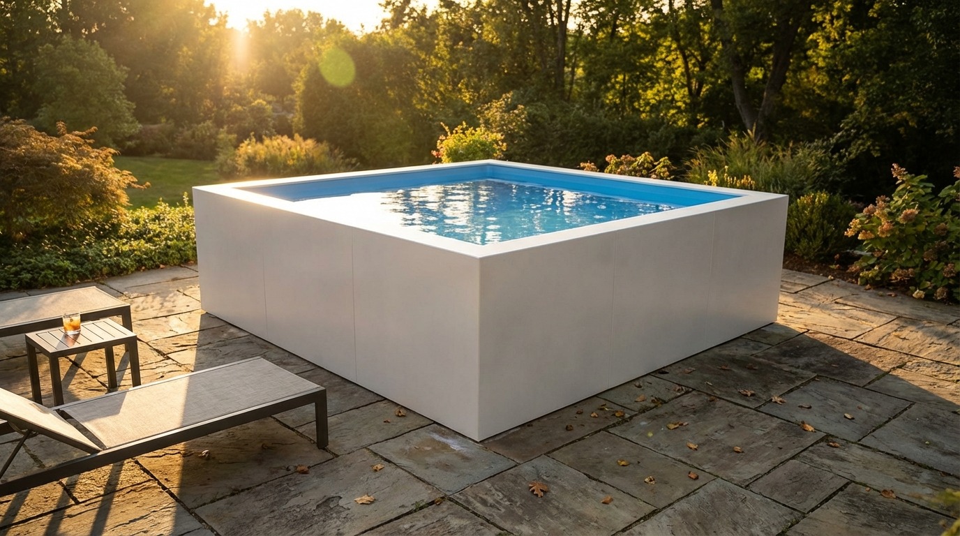 8 x 8 Alpine White Aqua Blue Architectural Pool