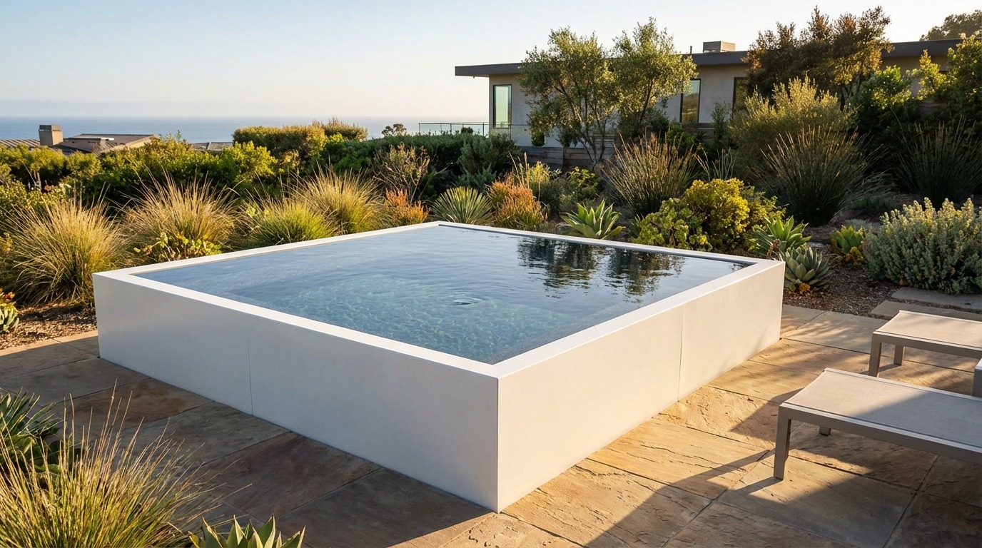 8 x 8 Alpine White Titanium Stone Architectural Pool