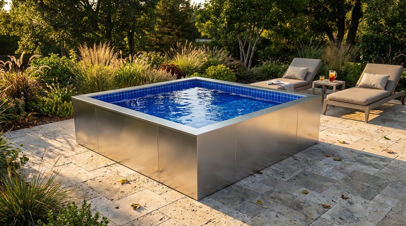 8 x 8 Platinum Silver Blue Matrix Architectural Pool