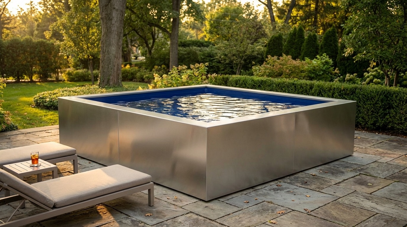 8 x 8 Platinum Silver Deep Sea Blue Architectural Pool