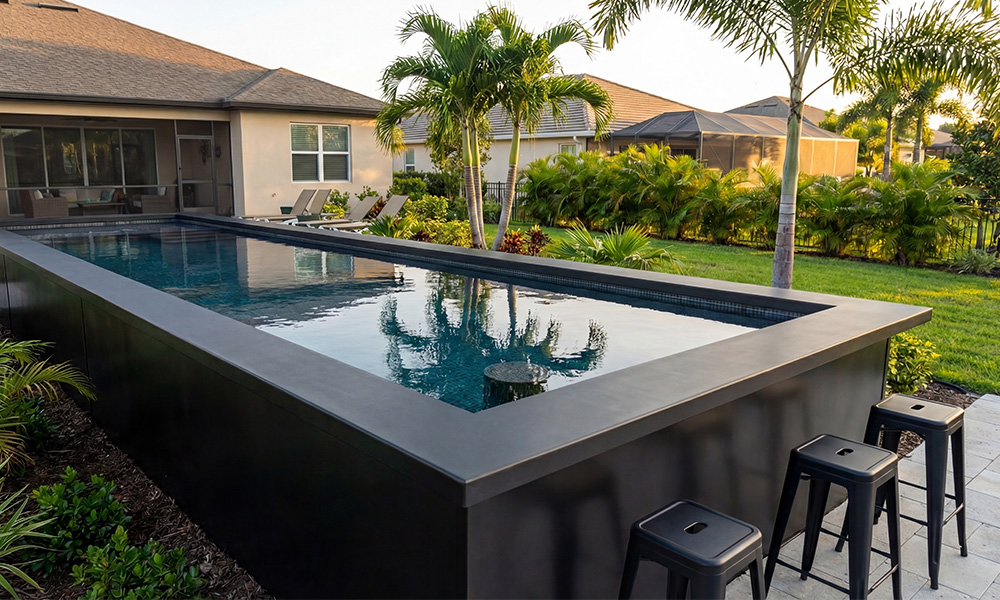 Ecopool Container Pool with Swim-Up Bar