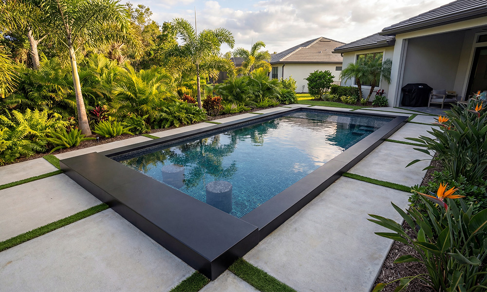 Ecopool Swim-Up Bar Ledge Configuration