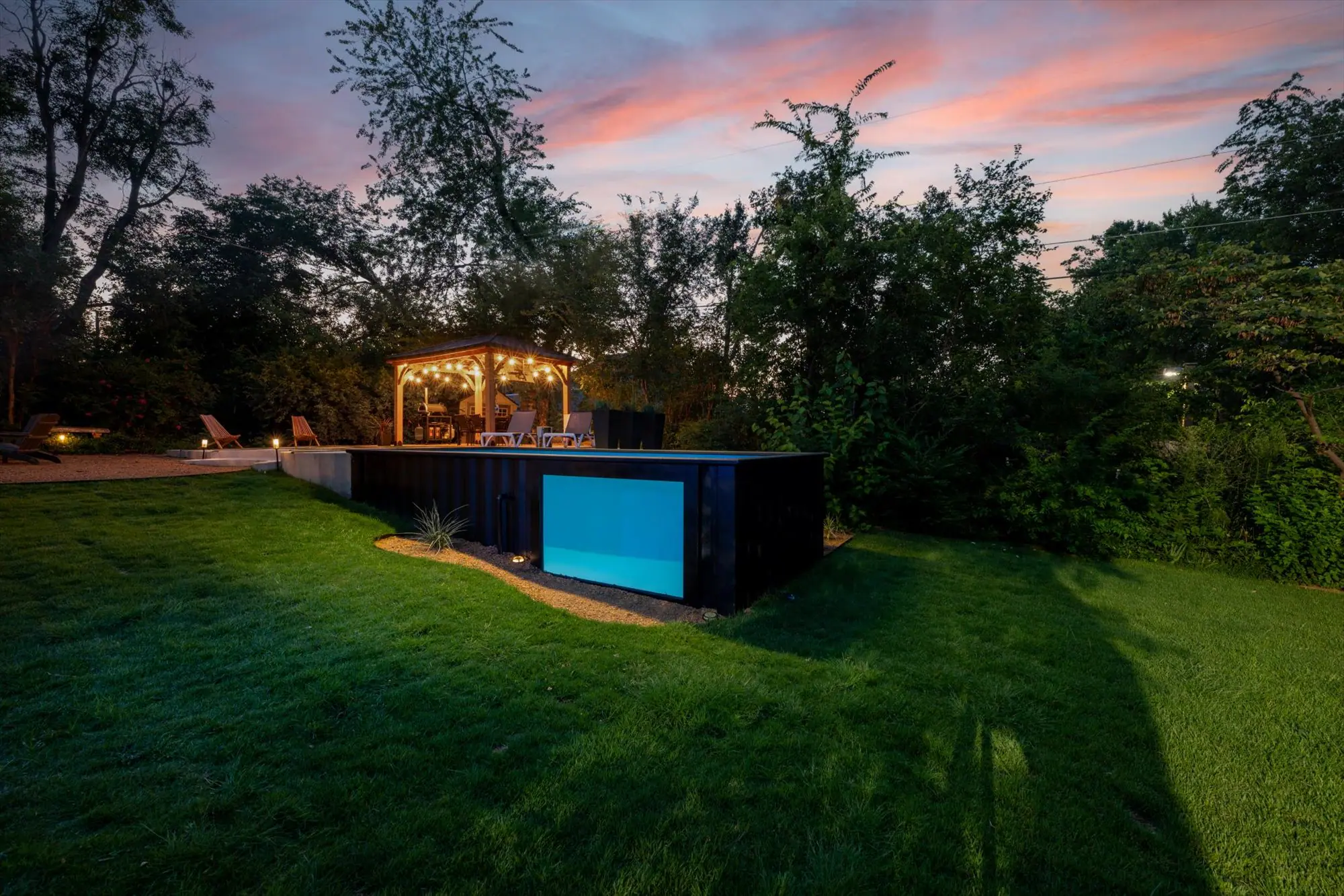 Container pool Oklahoma - daytime full sun
