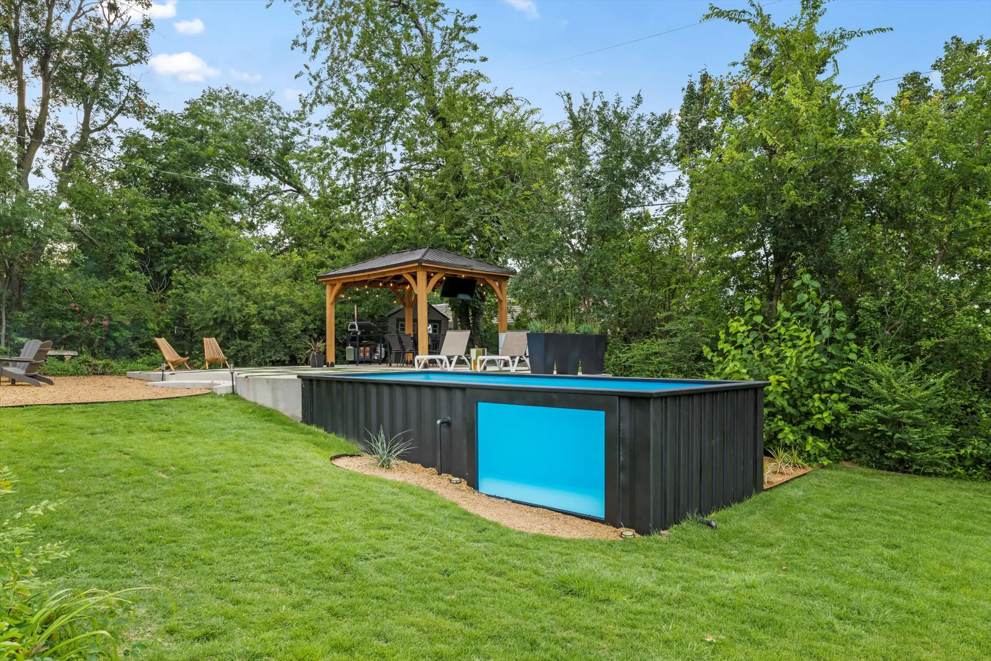 Container pool Oklahoma - side profile with deck