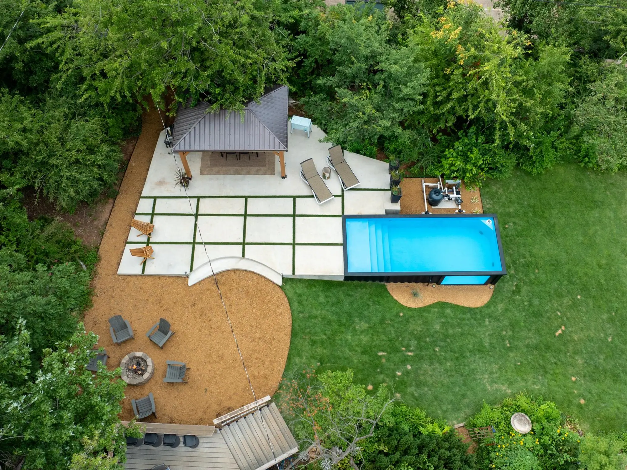 Container pool Oklahoma - fence and pool combo