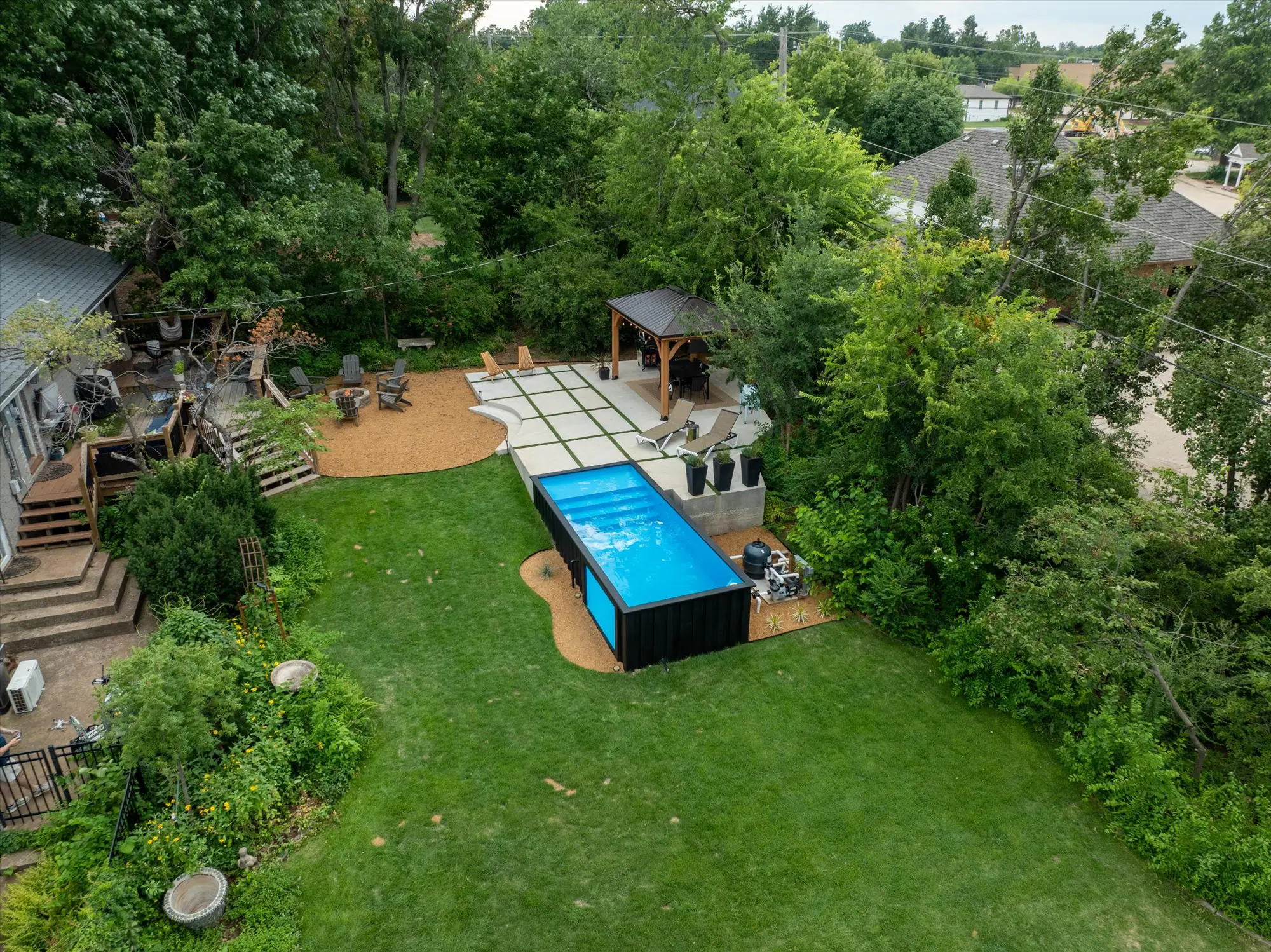 Container pool Oklahoma - residential backyard