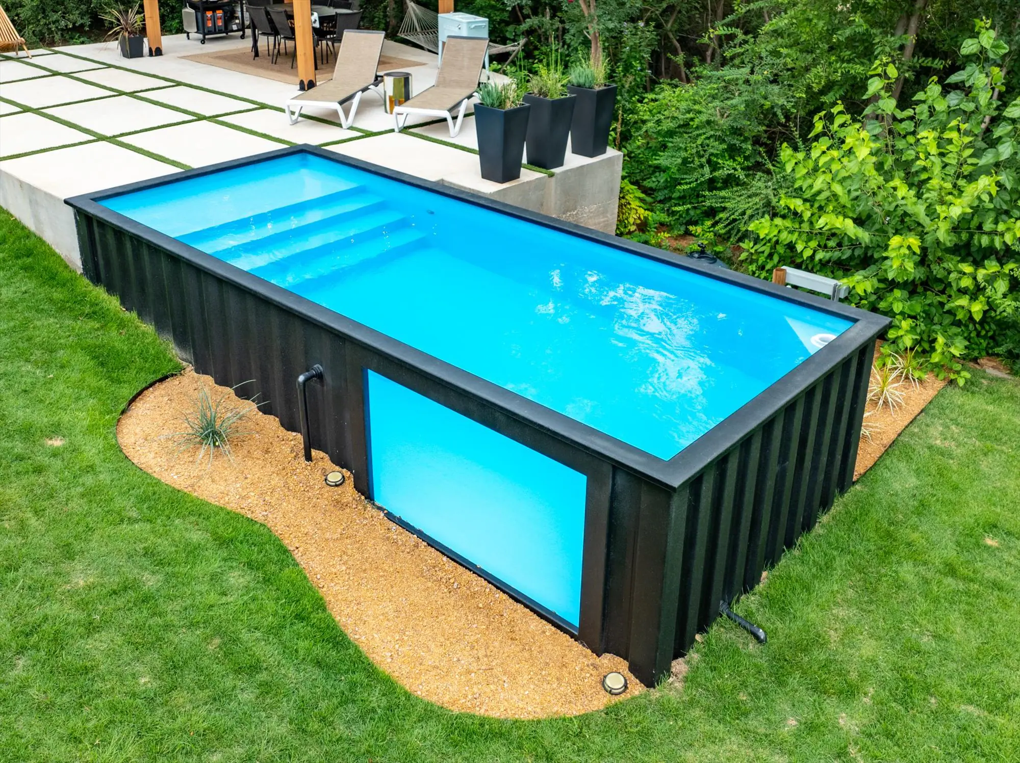 Container pool Oklahoma - pool and patio design