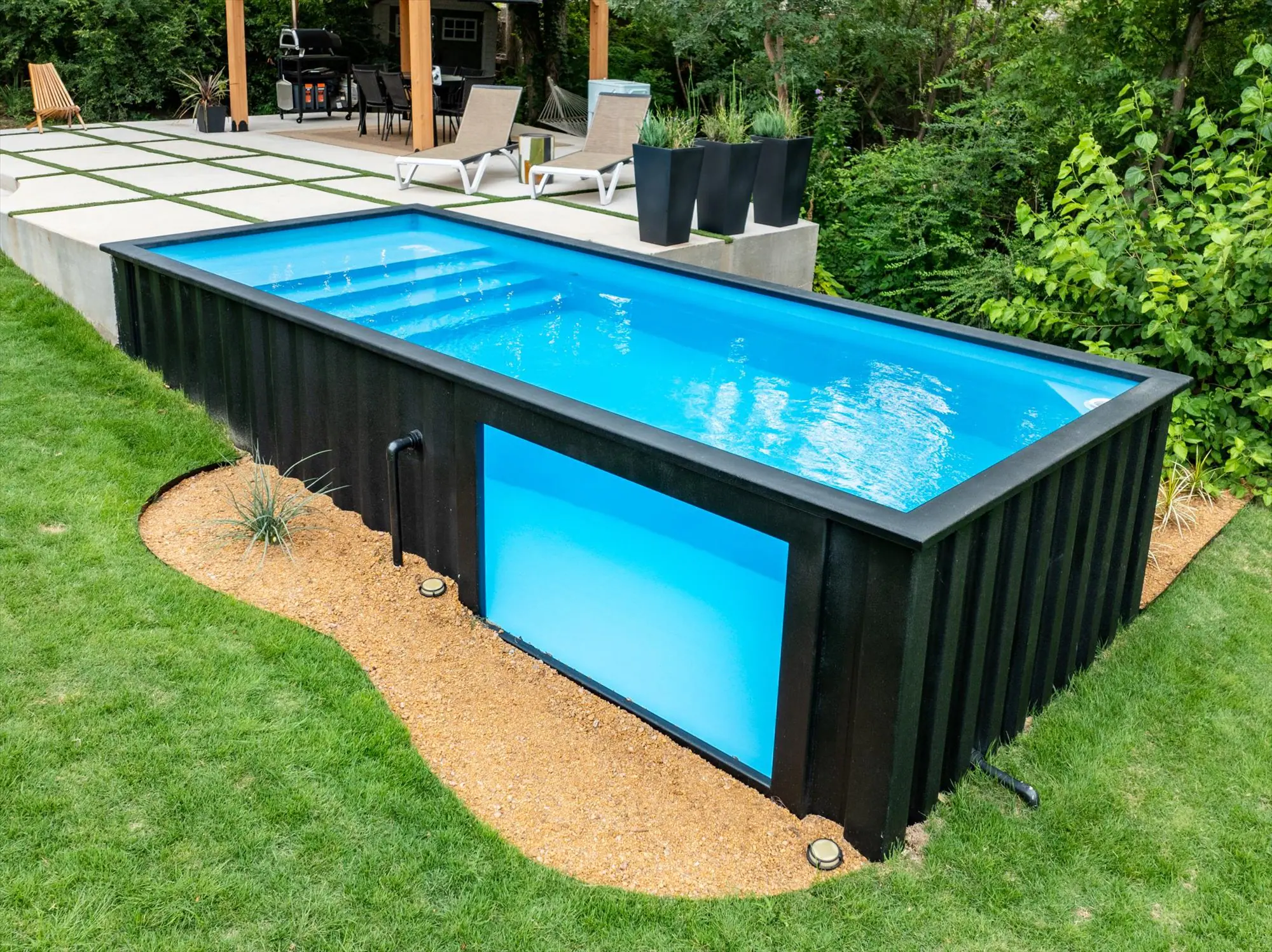 Container pool Oklahoma - pristine water clarity