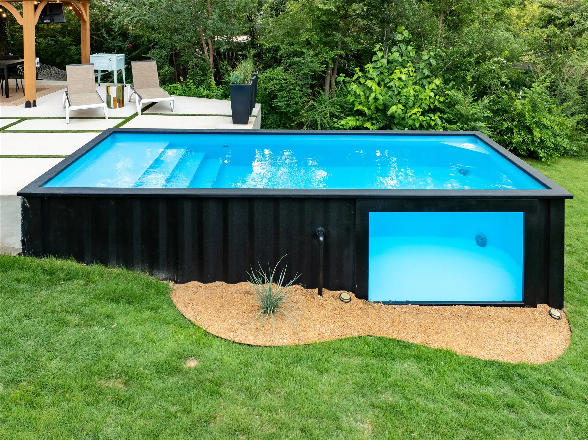 Container pool Oklahoma - dramatic lighting