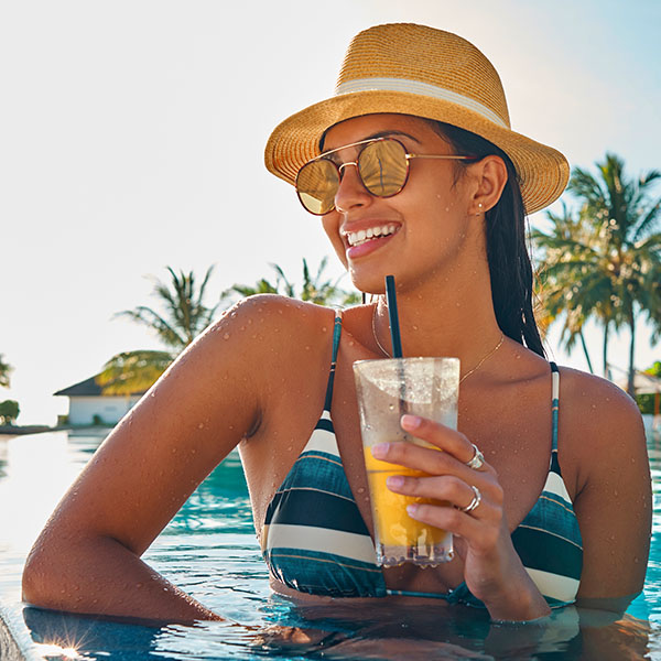 Lady Drinking in Ecopool