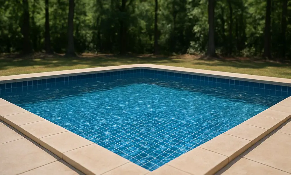 S-Series Inground Steel Pool Surrounded by Pine Trees