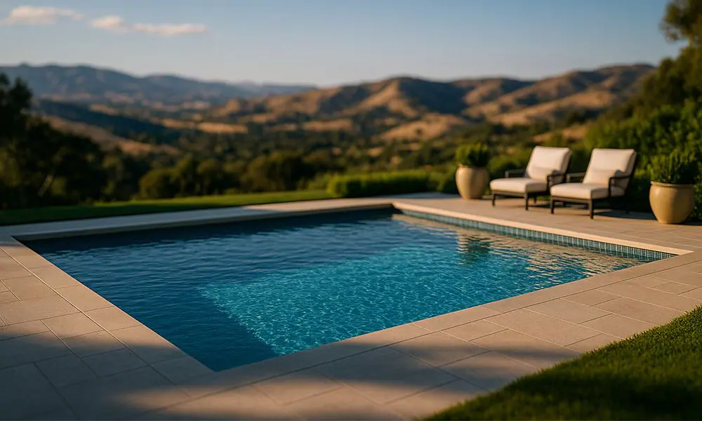 S-Series Steel Pool on Hillside Overlooking Texas Hill Country