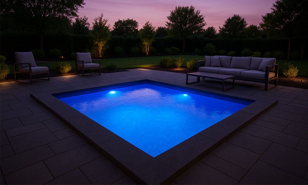 Square Inground Swimming Pool Twilight