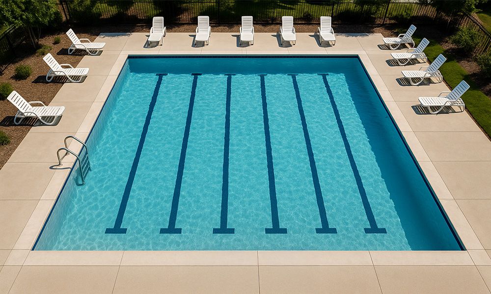 Modern Commercial Lap Pool Overhead View