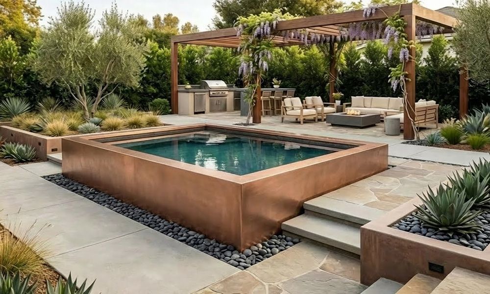 Copper Architectural Pool with Window