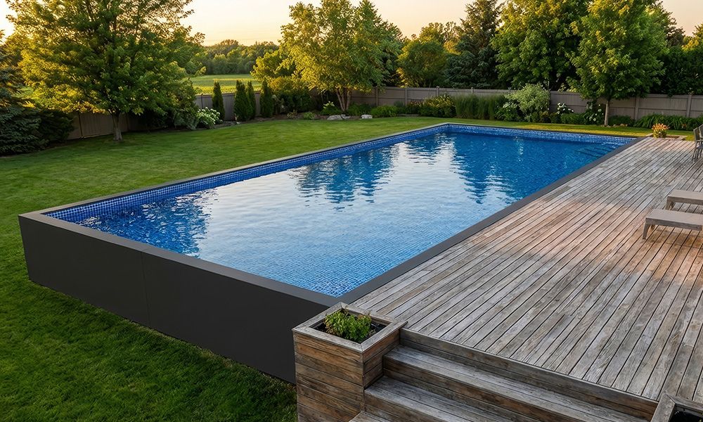 Large Backyard Architectural Pool