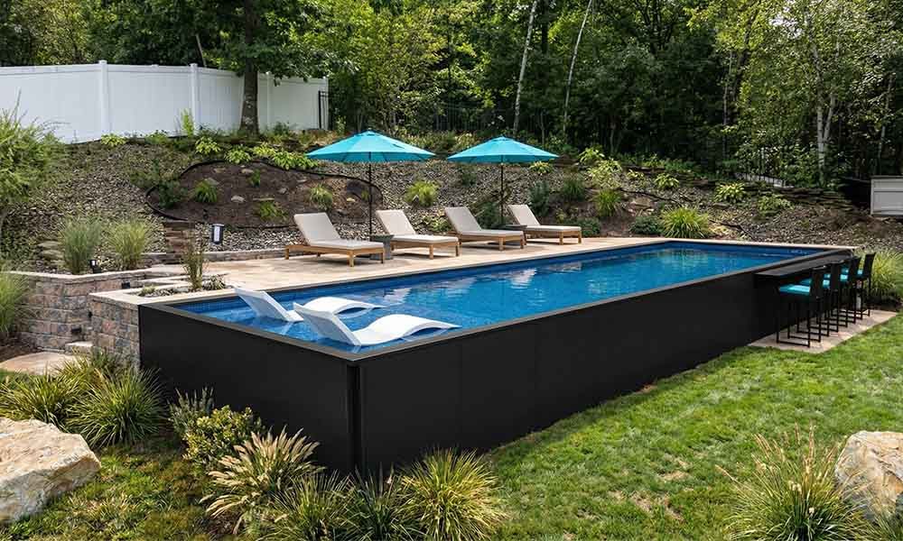 Large Black S-Series Onground Pool