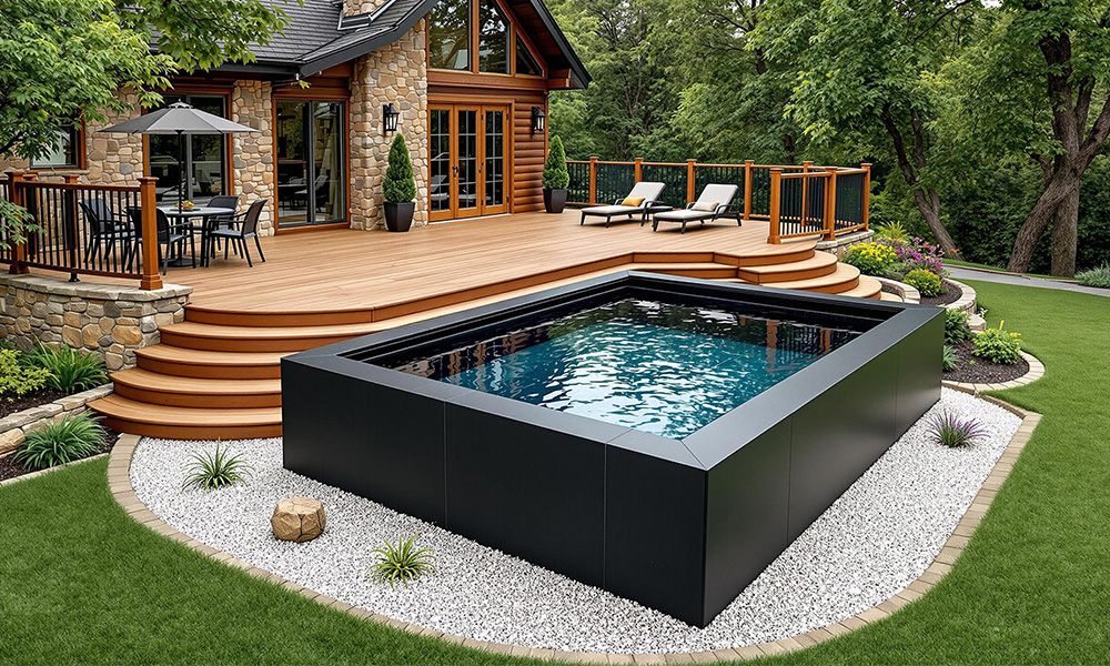 Steel Architectural Swimming Pool closeup