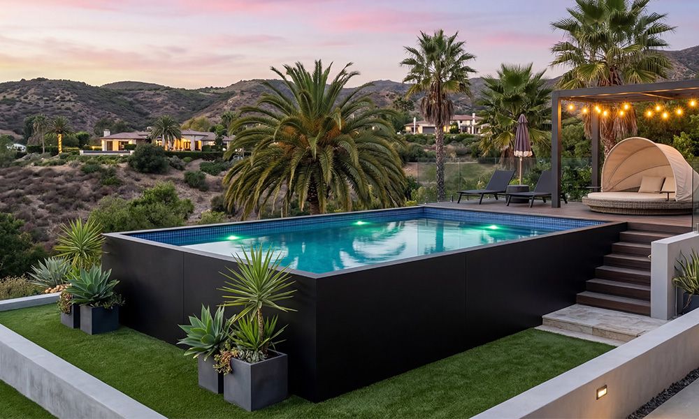 Modern Simple Plunge Pool with Crystal Clear Water