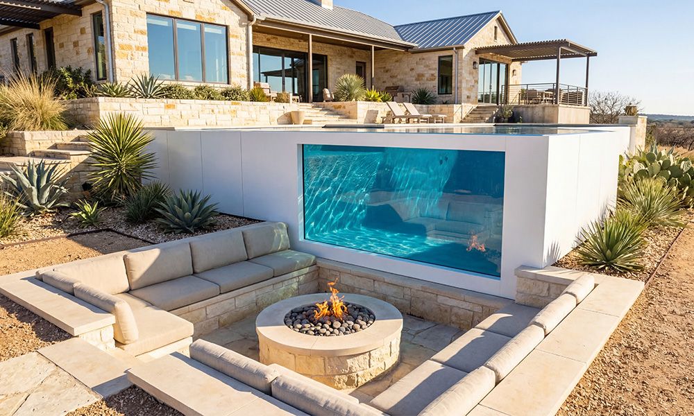 White Modern Above-Ground Swimming Pool
