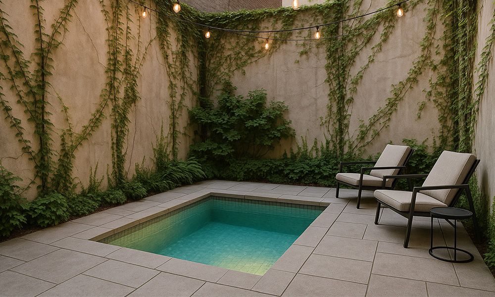 Compact Courtyard Square Swimming Pool