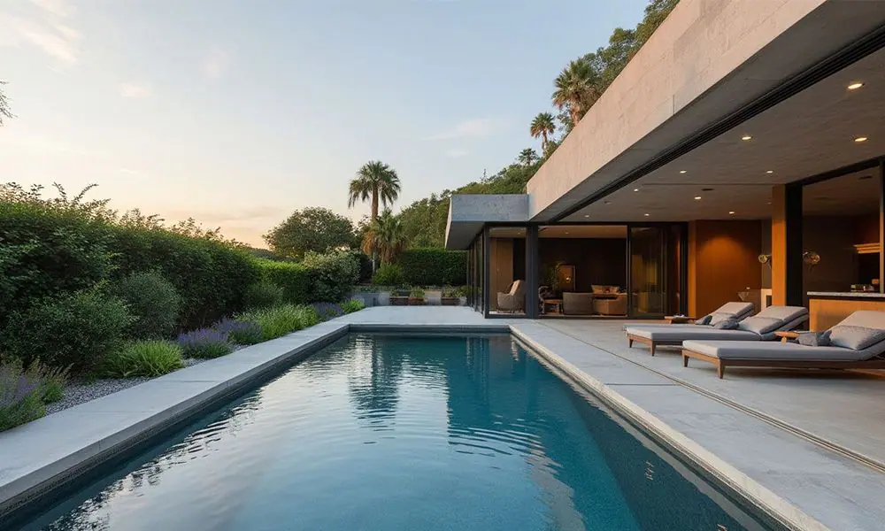 Sunset Concrete Swimming Pool