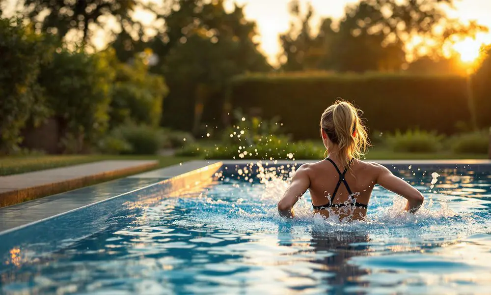 Woman exercising in Ecopool therapy pool