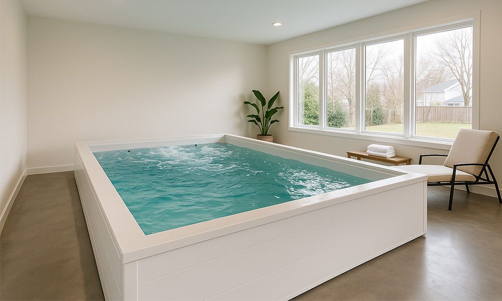 White Indoor Swim Spa