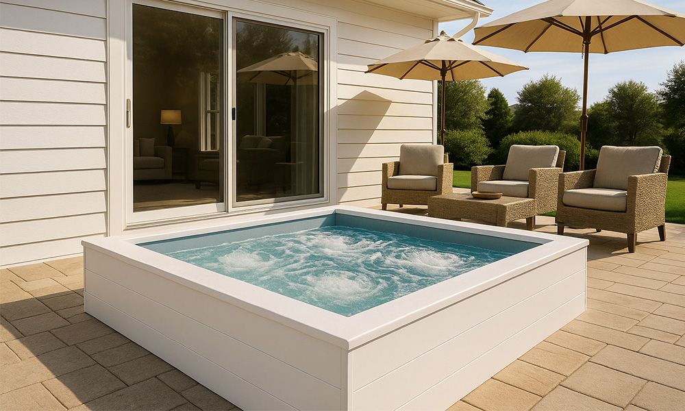 White Outdoor Hot Tub