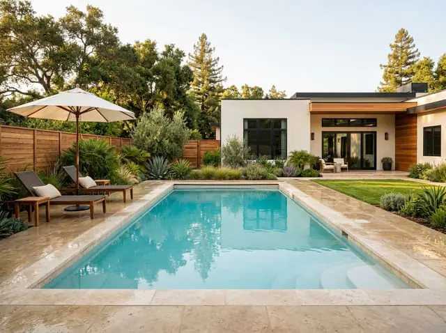 Everyday Backyard — A versatile layout for swimming and entertaining.