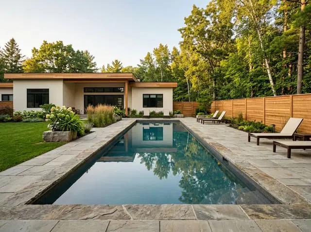 Long & Lean — An elongated layout for swimming and exercise.