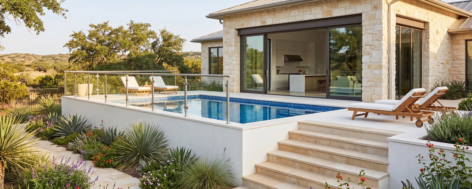Ecopool Steel ArchitecturalSwimming Pool in Texas