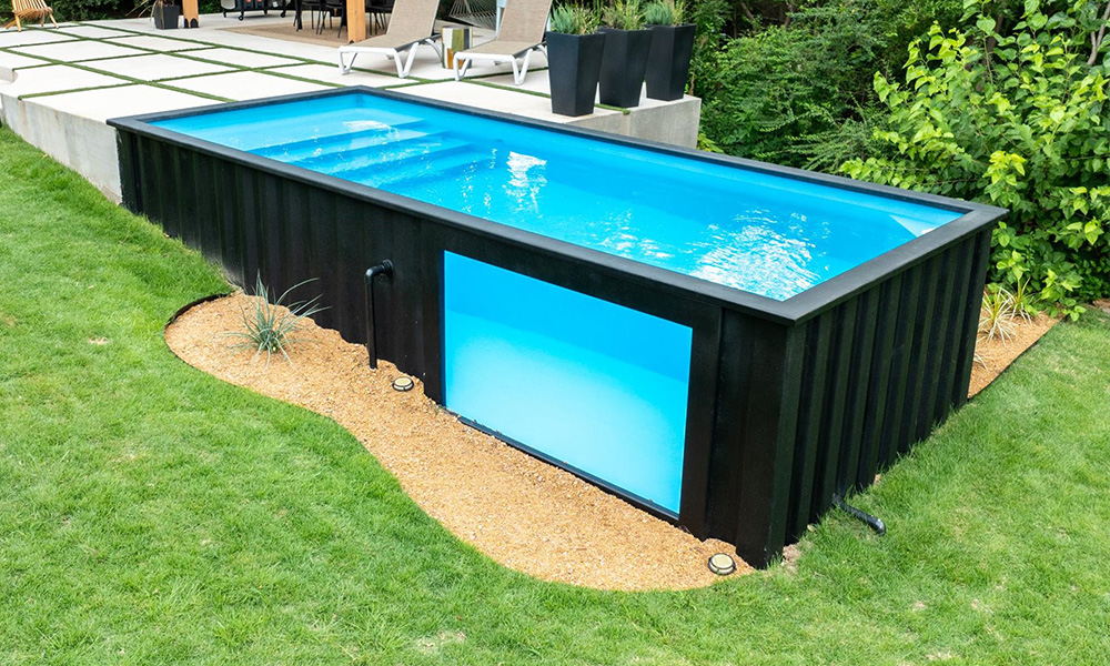 Oklahoma container pool installation showcase