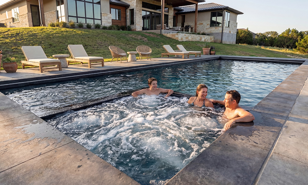 Integrated Corner Hot Tub