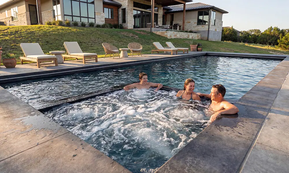 Integrated Corner Hot Tub