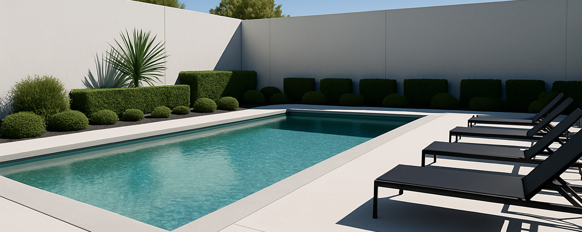 Rectangle In-Ground Modern Swimming Pool Design
