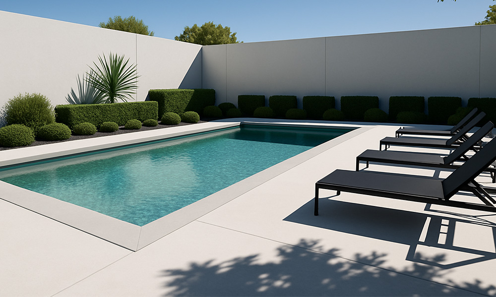 Sleek postmodern inground swimming pool design
