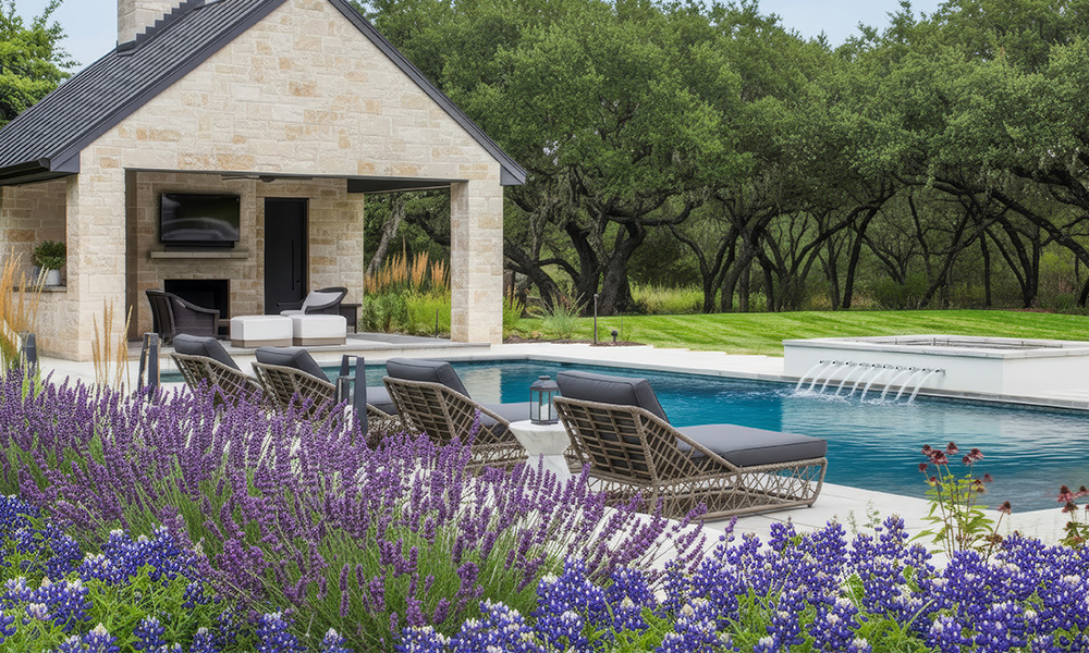 Inground S-Series pool with modern patio