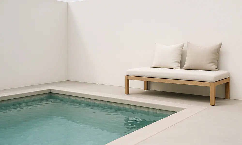 Simple modern plunge pool with clean geometric design