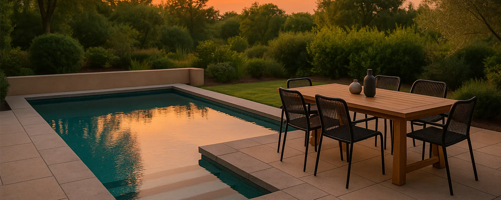 Small inground plunge pool in a compact urban backyard setting