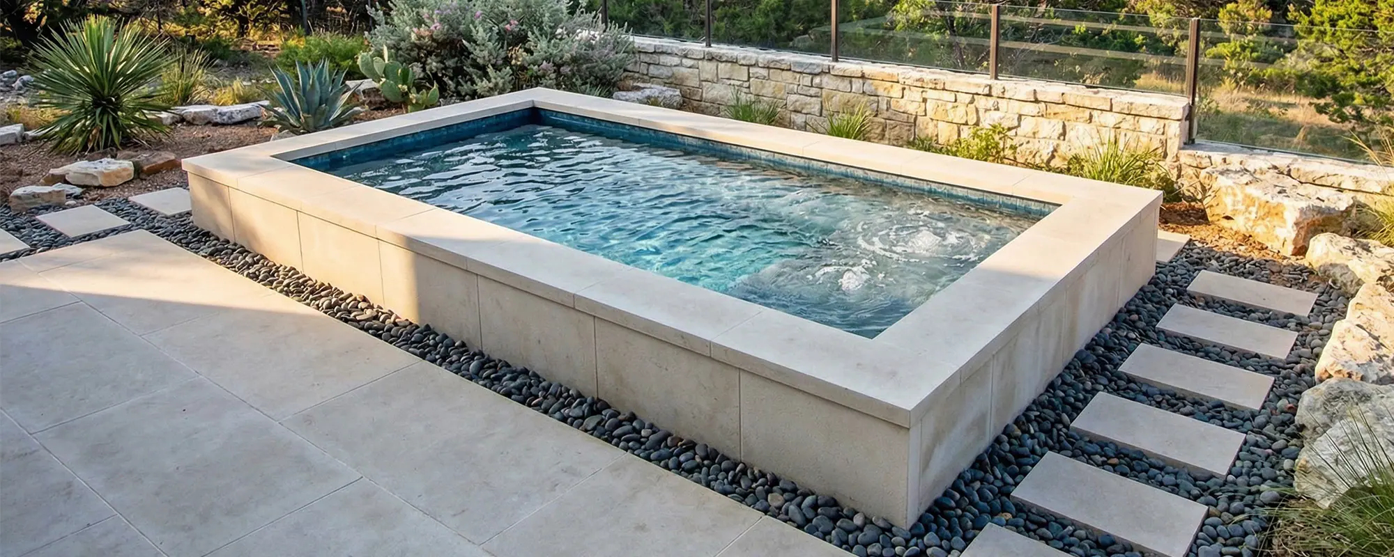 Small Canvas S-Series pool in backyard