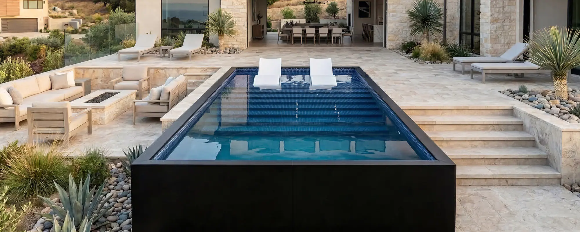 Ecopool Semi-Inground Pool with Steps