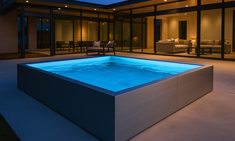 16 x 24 Modern Night Pool