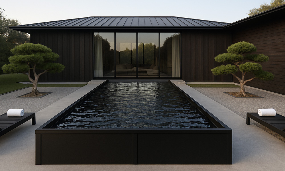 20 x 40 Modern Black Pool