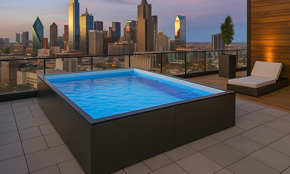 8 x 12 Modern City Overlook Pool