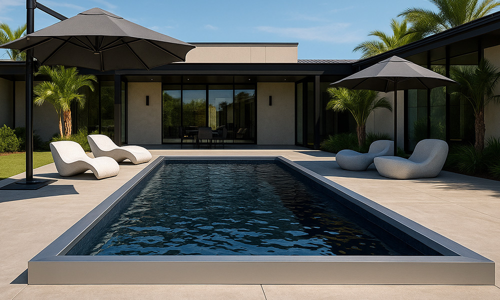 8 x 20 Partial Inground Modern Pool
