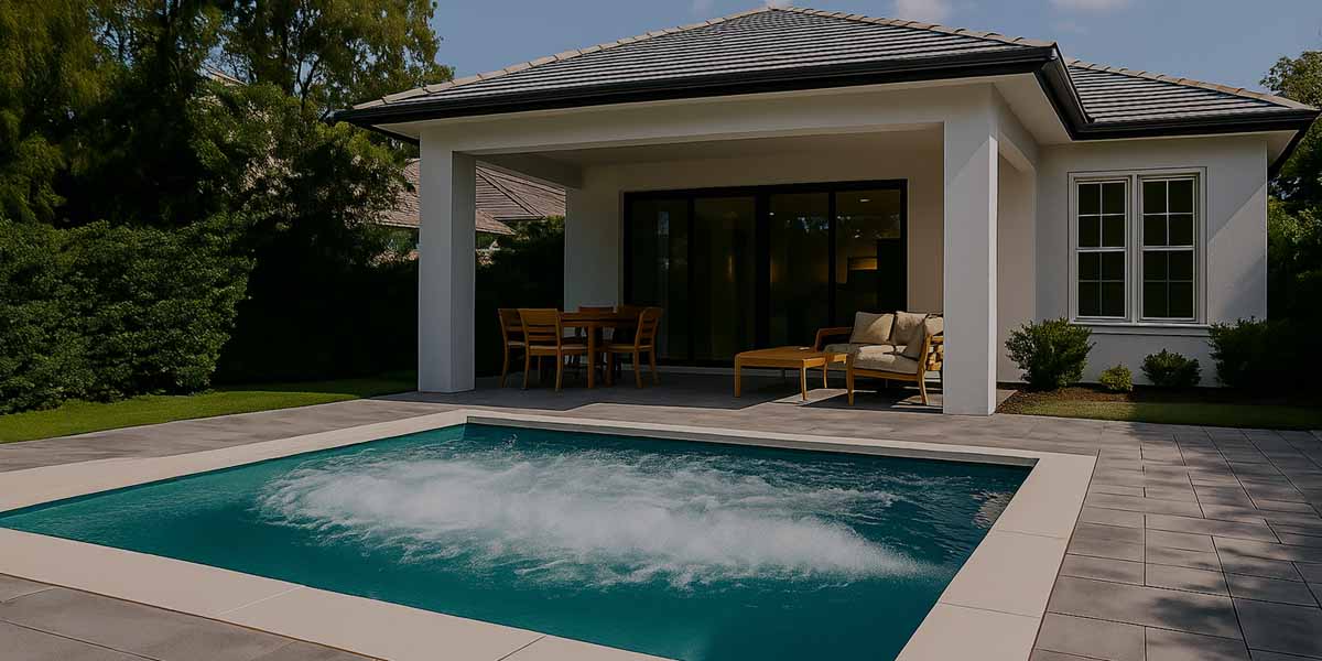 Ecopool swim spa for exercise and relaxation